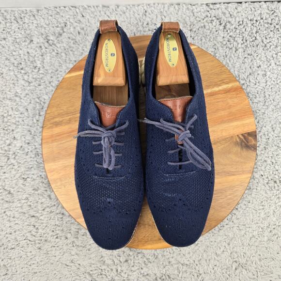 Cole Haan Mens 11.5 ZeroGrand Stitchlite Marine Blue Wingtip Casual Daily Oxford main image 6